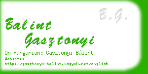 balint gasztonyi business card